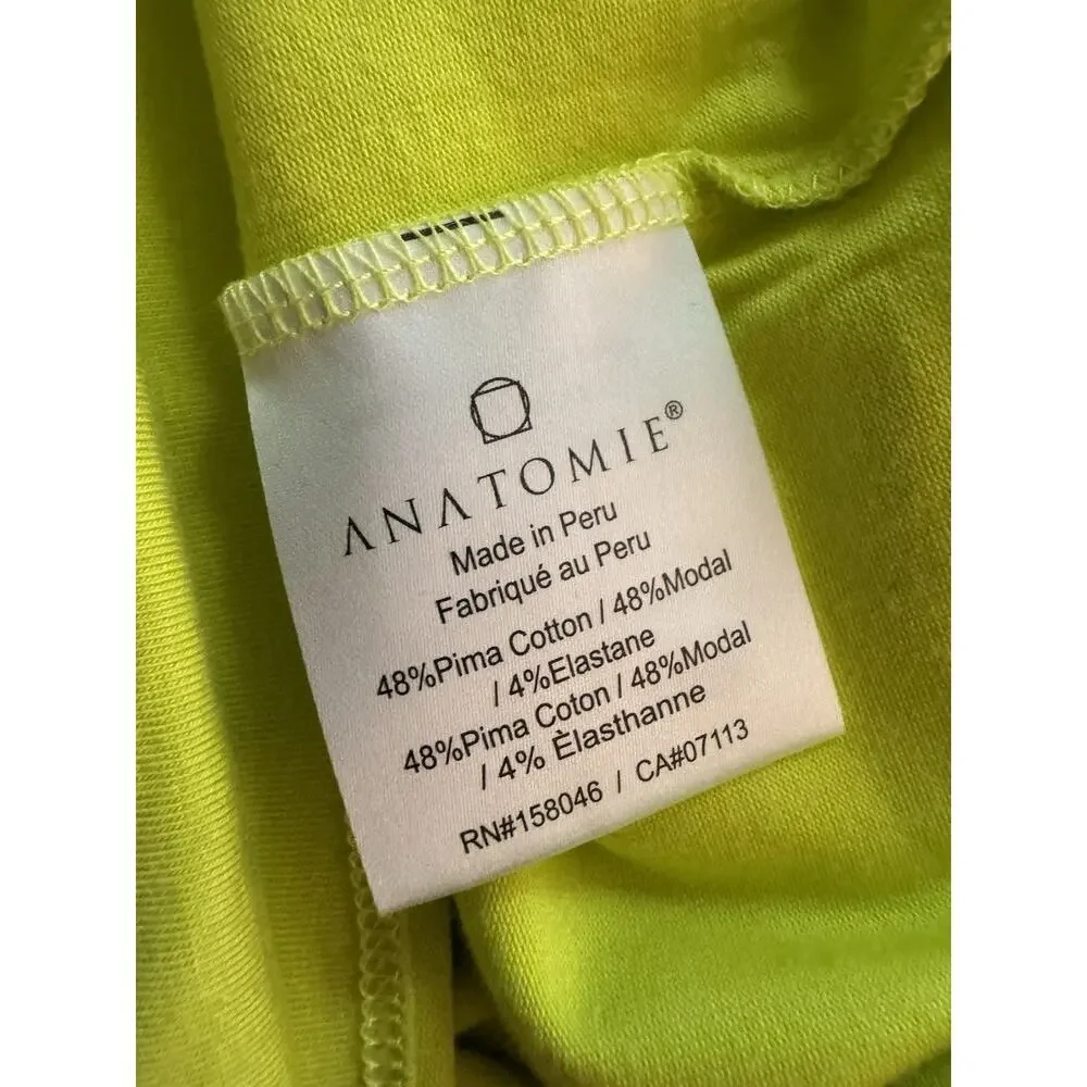 NWT Anatomie Juliana Citrus Yellow Long Sleeve Pima Cotton T-shirt Small - Picture 7 of 8